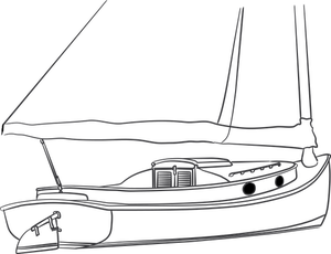 Catboat vector drawing