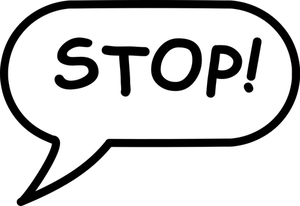 '' Stop'' burbujas de discurso