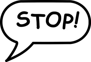 Bulle de dialogue '' stop''