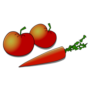 Gulrøtter og tomater