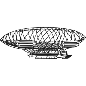 Vintage airship vector drawing