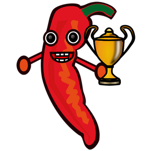 Chili pepper with a trophy