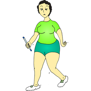 Female runner caricature