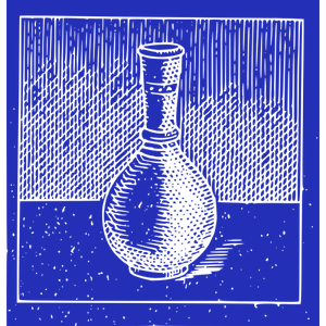 Schizzo del vaso di sfondo blu