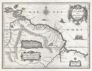 Vintage mapa del noreste de Sudamérica