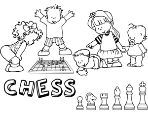 Piese de şah şi copii
