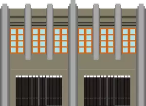 Vector image of two-storey building