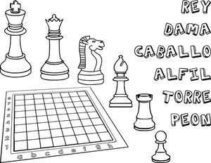 Chess Pieces On A Chess Board. Vector Illustration Royalty Free SVG,  Cliparts, Vectors, and Stock Illustration. Image 58629690.