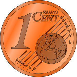 Grafika wektorowa monetę Euro cent