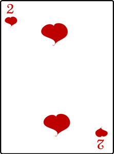 Two of hearts playing card vector graphics