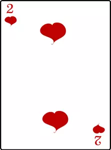 Dua hati bermain kartu grafis vektor