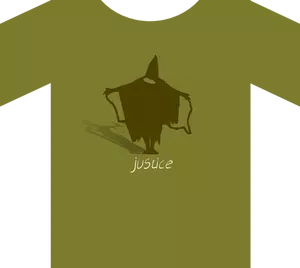 Immagine vettoriale della camicia con etichetta ' giustizia '