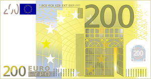Dvě stě eura Poznámka: Vektor Klipart