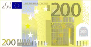Dwustu Euro Uwaga wektor clipart