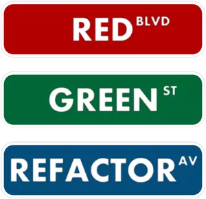 Señal calle refactorizar verde rojo vector dibujo