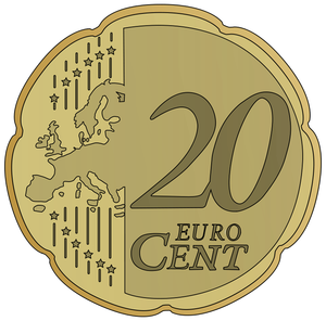 20 Euro cent vektorové ilustrace
