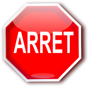 Roadsign Quebec per disegno vettoriale di interrompere (ARRET)