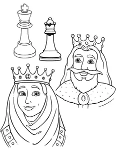 König und Königin im Schach
