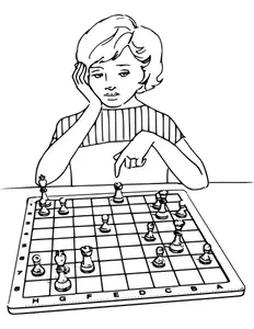 Lady spela schack