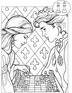 Chess in coloring book