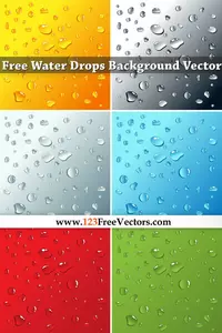 Water drops on colorful backgrounds