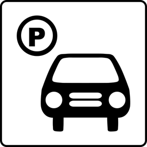 Vector icon for hotel has parking