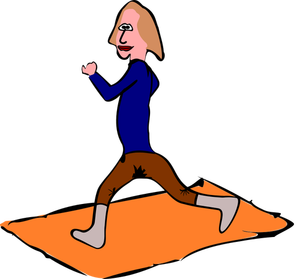 Vector image of cartoon character exercising