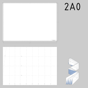 2A0 wielkości rysunki techniczne papieru szablon grafika wektorowa