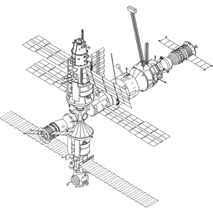 Rysunek wektor międzynarodowej stacji kosmicznej