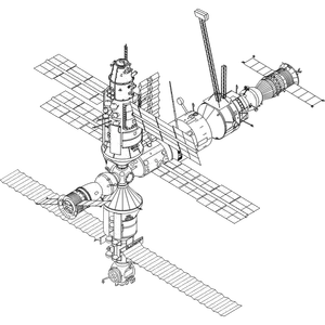 Mezinárodní kosmická stanice vektorové kreslení
