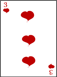 Drie van harten speelkaart vector graphics