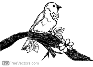 Un pájaro sobre rama de árbol