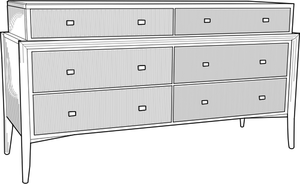 Illustration vectorielle de commode style rétro