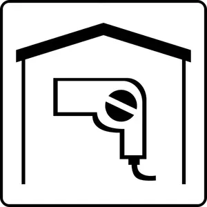 Hotel room with hair dryer icon vector image