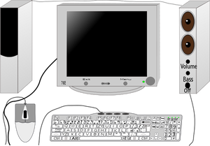 ClipArt vettoriali computer di set-up