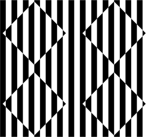 Illusion d'optique 3D avec rayures noires et blanches vector illustration