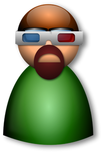 3D gözlük avatar vektör görüntü