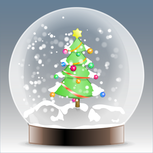 Pomul de Crăciun ninsoare glob grafică vectorială
