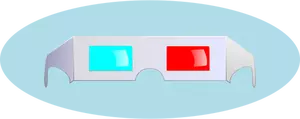 Vektorgrafikk blått og rødt papir briller