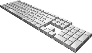 Keyboard abu-abu kosong vektor gambar