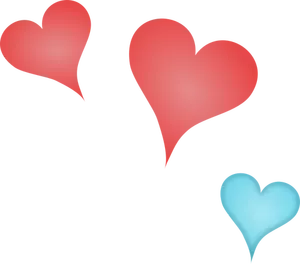 Grafika wektorowa 3 różne kolorowe serca