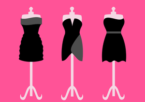 Lady Outfit auf einem Stand-Vektor-illustration