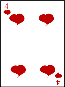 Vier van harten speelkaart vectorillustratie