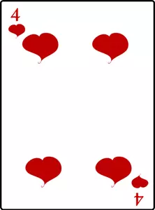 Empat dari hati bermain kartu vektor ilustrasi