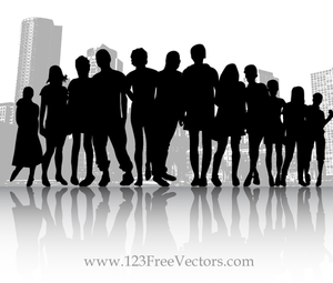 Silhouette of group of people