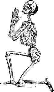 Clip art wektor z modląc się szkielet