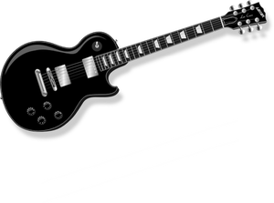 Negru şi argint chitara electrica vector miniaturi