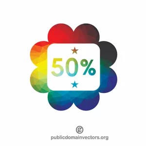 50 percent discount sticker