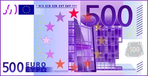 Five hundred Euro note vector graphics