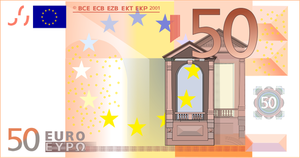 50 ユーロ紙幣のベクトル画像